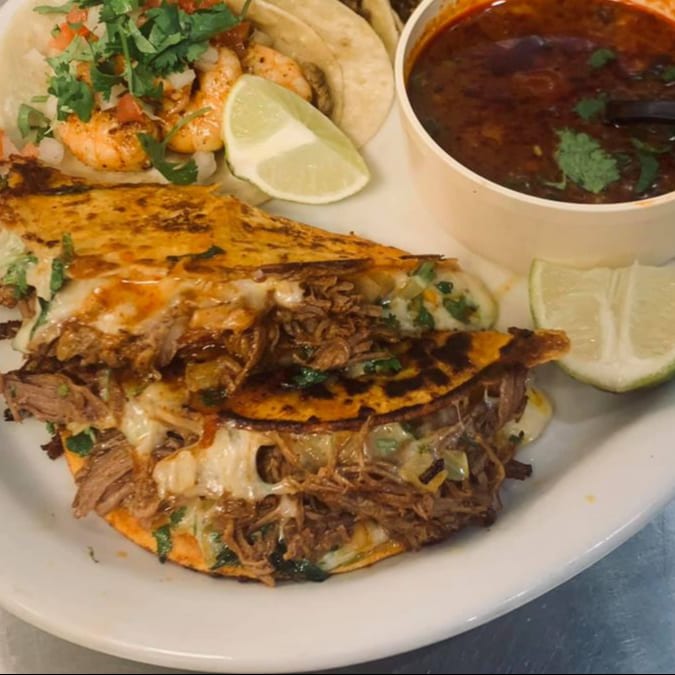 (3) Quesabirria Tacos with Consome.